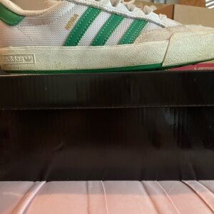 Adidas  (Nora) White and Green Classic Sneakers
